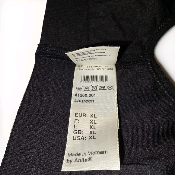 Anita Care mastectomy post surgical bra front zip compression black XL - Picture 4 of 8